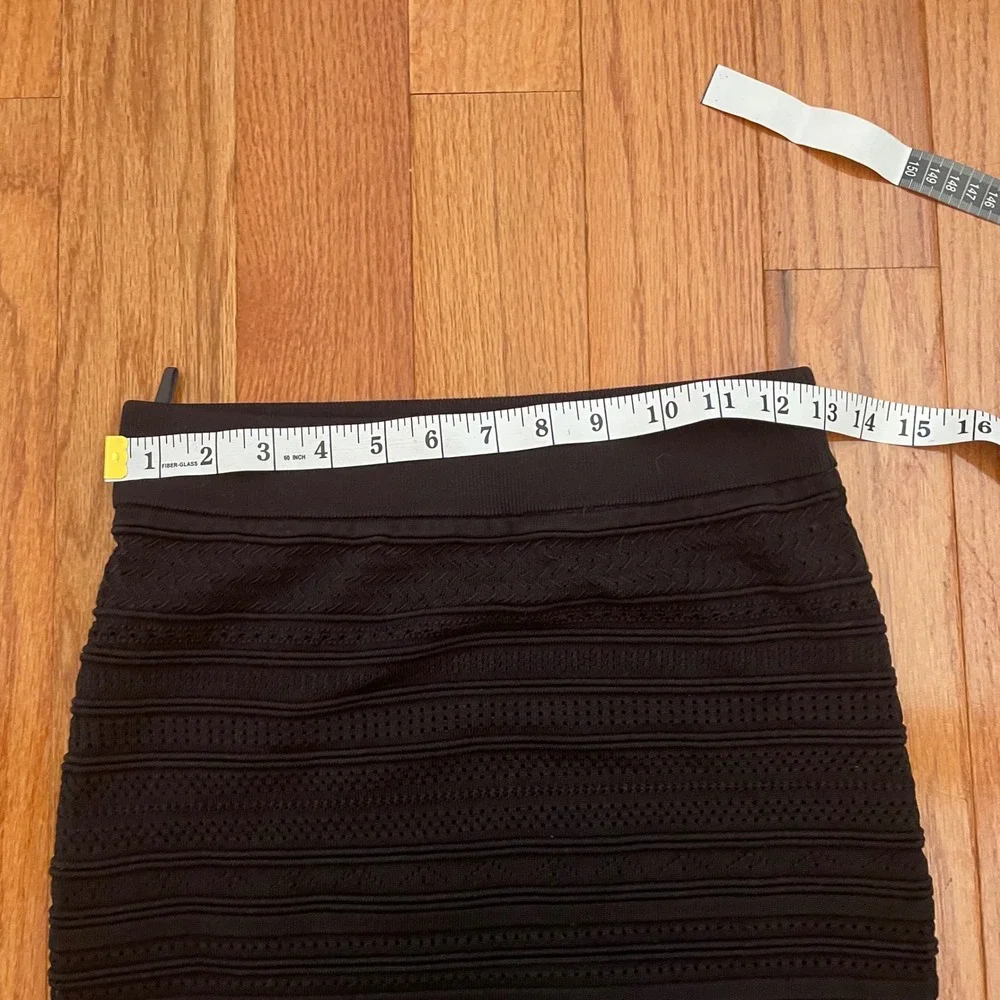 Babaton Black Knit Pencil‎ Skirt Bodycon Ribbed Dressy Career Professional